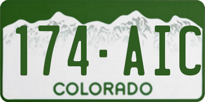 CO license plate 174AIC