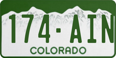CO license plate 174AIN