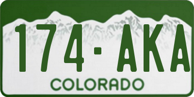 CO license plate 174AKA