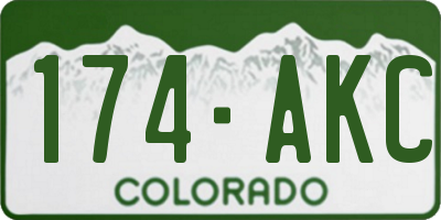CO license plate 174AKC
