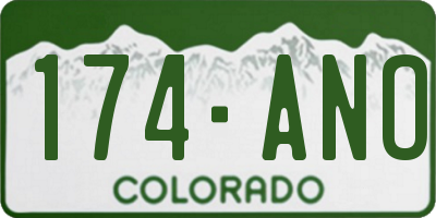 CO license plate 174ANO