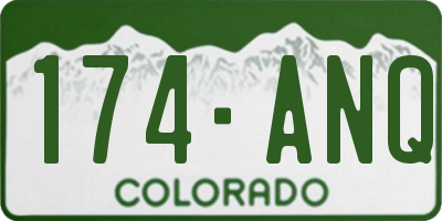 CO license plate 174ANQ