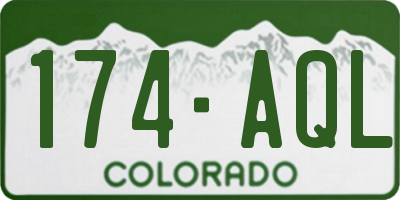 CO license plate 174AQL