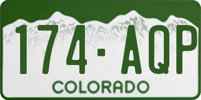 CO license plate 174AQP