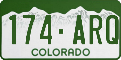CO license plate 174ARQ