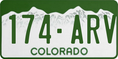 CO license plate 174ARV