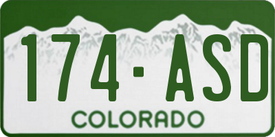 CO license plate 174ASD