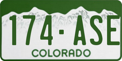 CO license plate 174ASE