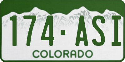 CO license plate 174ASI