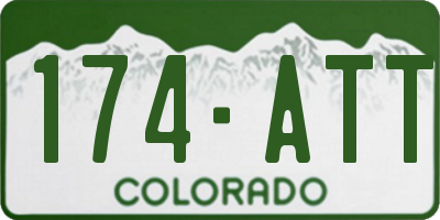 CO license plate 174ATT