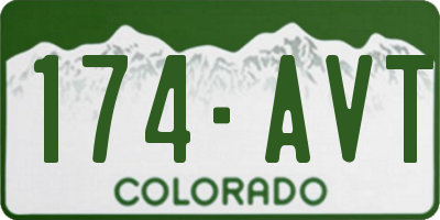 CO license plate 174AVT