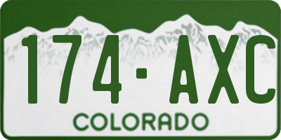 CO license plate 174AXC