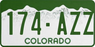 CO license plate 174AZZ
