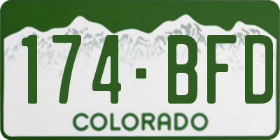CO license plate 174BFD