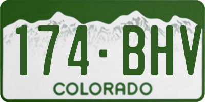 CO license plate 174BHV