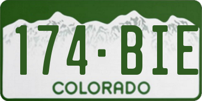 CO license plate 174BIE