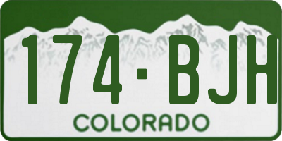 CO license plate 174BJH
