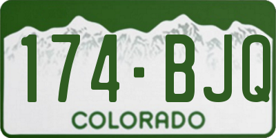 CO license plate 174BJQ