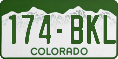 CO license plate 174BKL