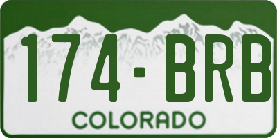 CO license plate 174BRB