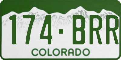 CO license plate 174BRR