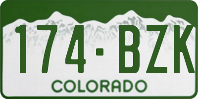 CO license plate 174BZK