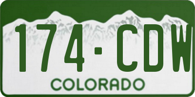 CO license plate 174CDW