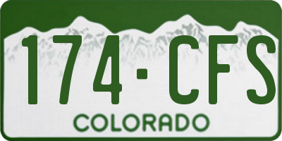 CO license plate 174CFS
