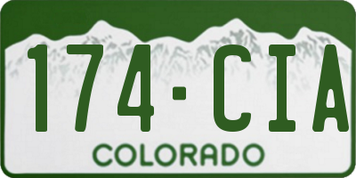 CO license plate 174CIA