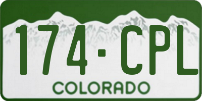 CO license plate 174CPL