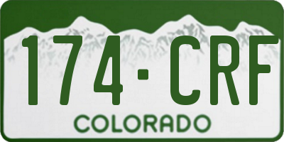 CO license plate 174CRF