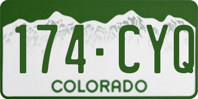 CO license plate 174CYQ