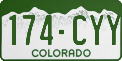 CO license plate 174CYY
