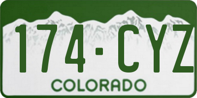 CO license plate 174CYZ