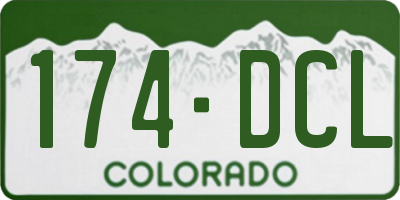 CO license plate 174DCL