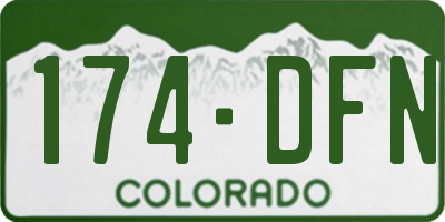 CO license plate 174DFN