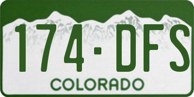 CO license plate 174DFS