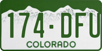 CO license plate 174DFU