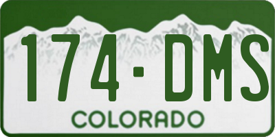 CO license plate 174DMS
