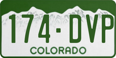 CO license plate 174DVP