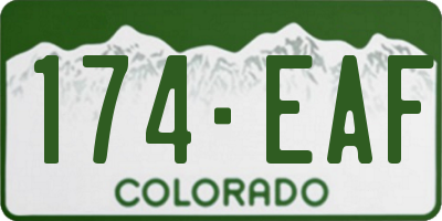 CO license plate 174EAF