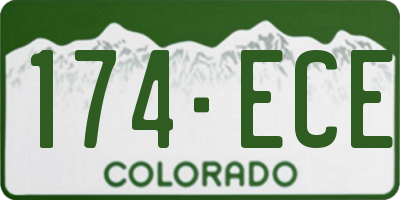 CO license plate 174ECE