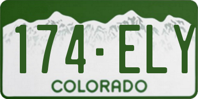 CO license plate 174ELY