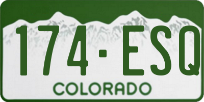 CO license plate 174ESQ