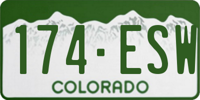 CO license plate 174ESW