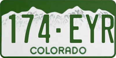 CO license plate 174EYR