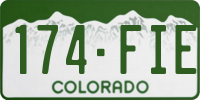 CO license plate 174FIE