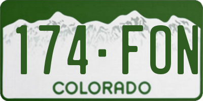 CO license plate 174FON