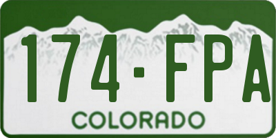 CO license plate 174FPA