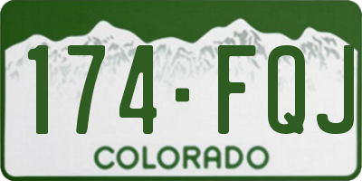 CO license plate 174FQJ